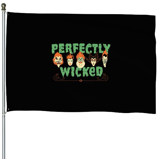 Disney Villains Spooky Squad Perfectly Wicked Halloween House Flags