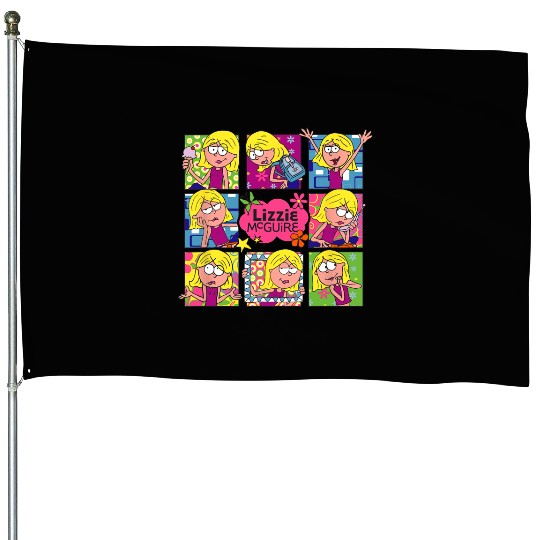 Disney Lizzy McGuire Multi Lizzie's Moods Big Chest Panels House Flags