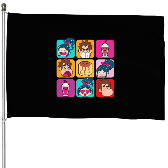 Disney Wreck-It Ralph Vanellope Ralph & Desserts Panels House Flags