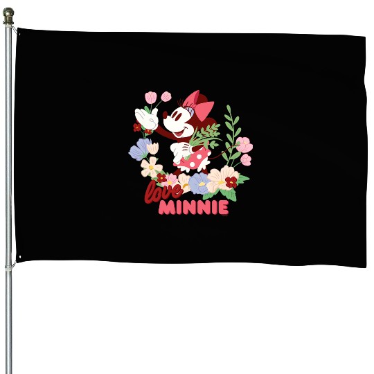 Disney Love Minnie Mouse Botanical Garden Flowers Spring House Flags
