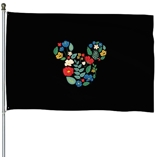 Disney Mickey Mouse Head Shape Icon Flowers Garden Spring House Flags
