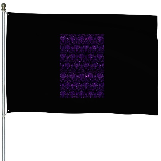 Disney Haunted Mansion purple glitter pattern Graphic House Flags