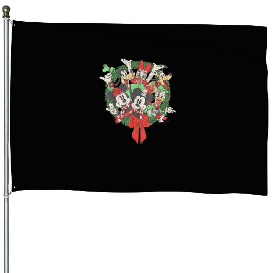 Group Shot Christmas Wreath   : Mickey Disney Christmas, Disney Christmas House Flags