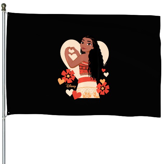Disney Princess - Moana Heart Valentine'S Day House Flags