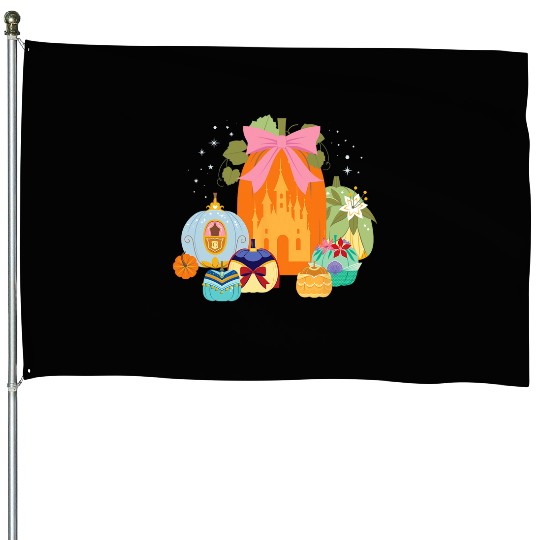 Disney Princess Pumpkins Fall Princesses and Pumpkin Castle House Flags