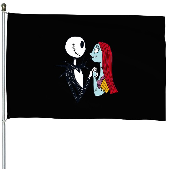 disney nightmare bee christmas jack and sally House Flags