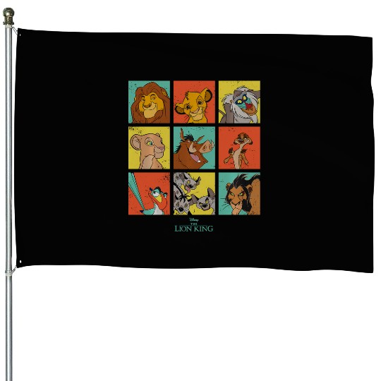 Disney The Lion King Characters 90S Grid House Flags