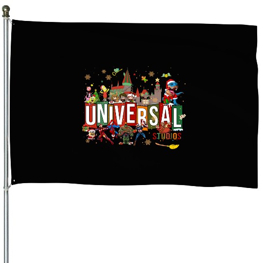 Universal Studios Christmas House Flags, Disneyland Christmas