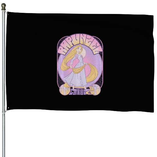 Disney Tangled Rapunzel Seventies Retro Poster House Flags