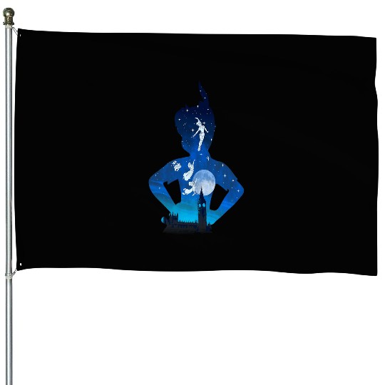 Disney Peter Pan Midnight London Flight Silhouette Fill House Flags