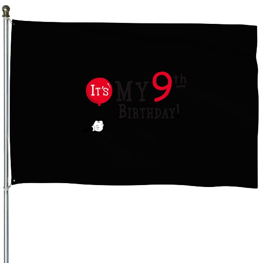 disney mickey mouse balloon its my 9th birthday House Flags