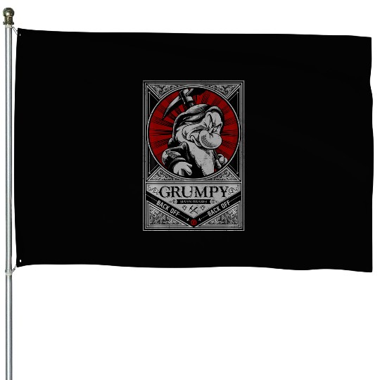 Disney Grumpy Grumpster Dwarf House Flags