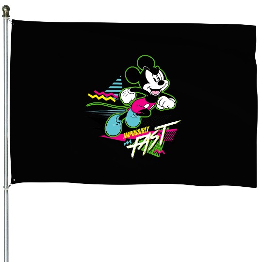 Disney Mickey Mouse Impossibly Fast 90s Retro House Flags