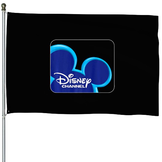 Disney Channel  Mickey Mouse Blue Retro 2000s Logo Premium House Flags