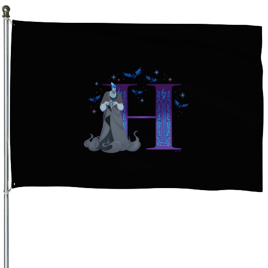 Disney Villains Alphabet Monogram Letter H For Hades House Flags