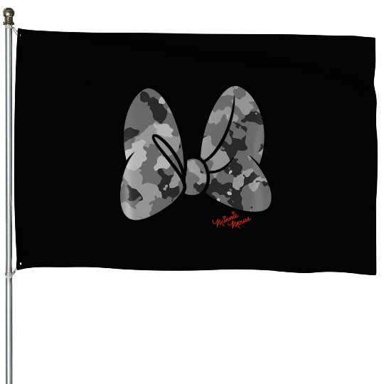 Disney Minnie Mouse Classic Camouflage Bow Autograph House Flags