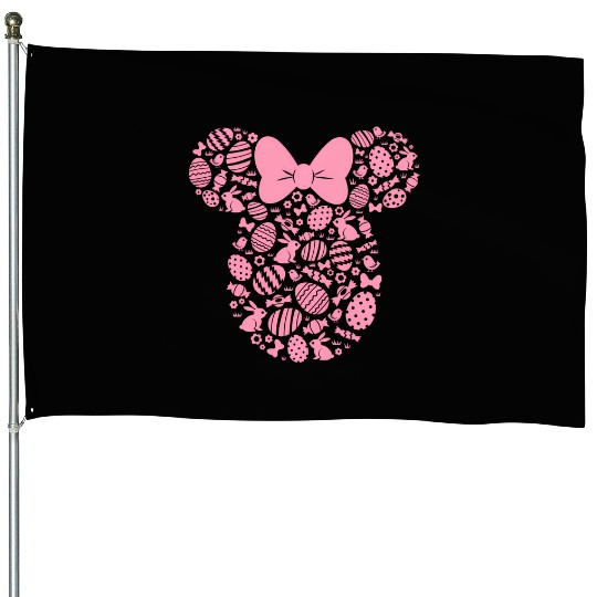 Disney Minnie Mouse Pink Easter House Flags