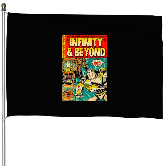 Disney Pixar Toy Story Buzz Lightyear Comic Retro V-Neck House Flags