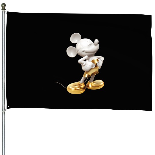 Disney Gold Mickey Mouse Pose House Flags