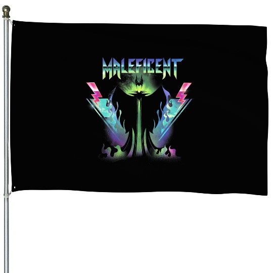 Disney Sleeping Beauty Maleficent Neon Retro Portrait House Flags