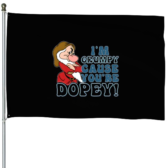 Disney I'm Grumpy Because You're Dopey House Flags, Snow White Grumpy House Flags