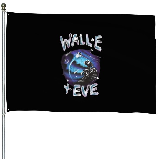 Disney Pixar WALL-E Airbrush WALL-E And EVE Space Love House Flags