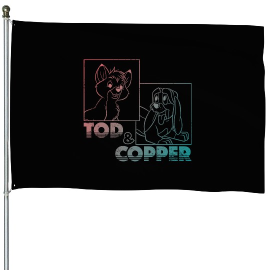 Disney The Fox and the Hound Tod & Copper Gradient Long Sleeve House Flags