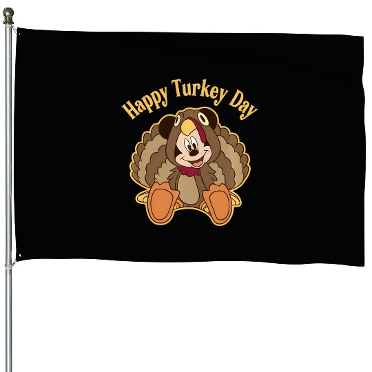 Disney Mickey And Friends Thanksgiving Mickey Turkey House Flags