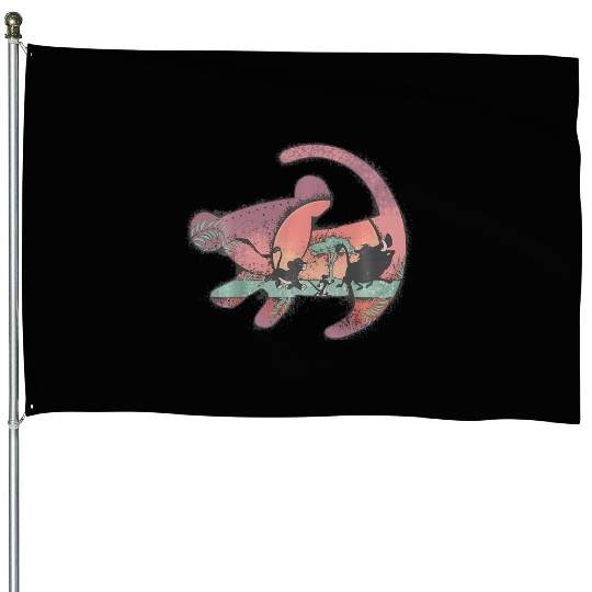 Disney The Lion King Baby Simba Painting Silhouette House Flags