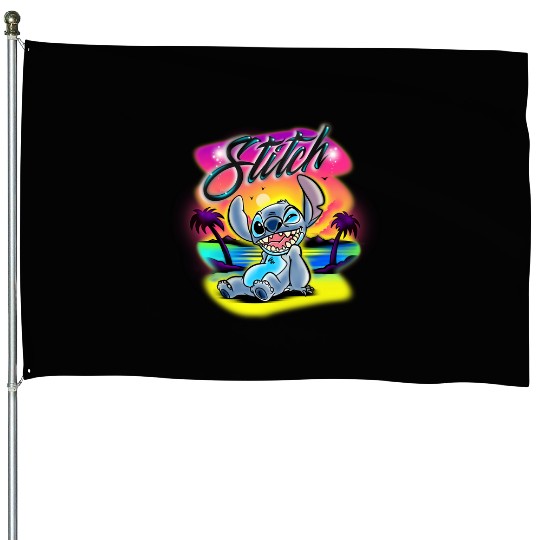 Disney Airbrush Stitch House Flags