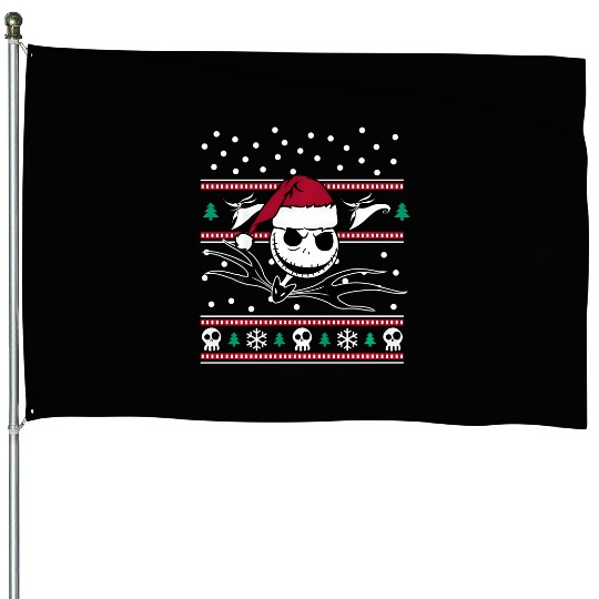 Disney Nightmare Before Christmas Jack Bw House Flags