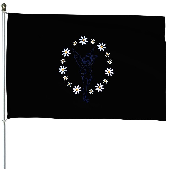 disney peter pan tinker bell spring floral circle House Flags