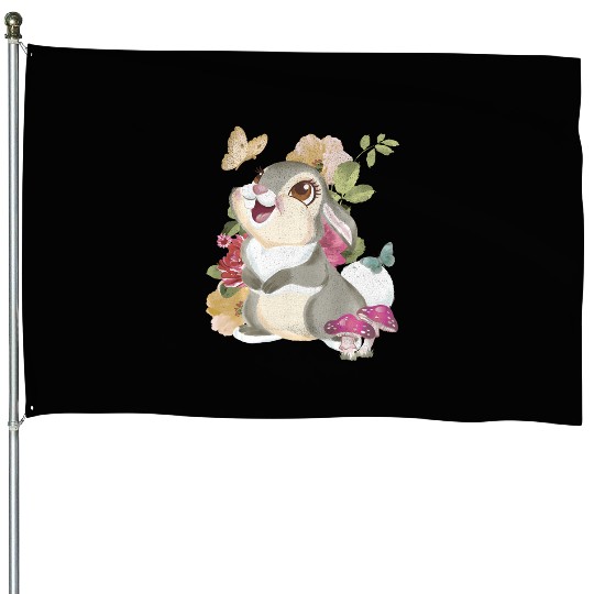 Disney Bambi Thumper Vintage Floral Portrait House Flags