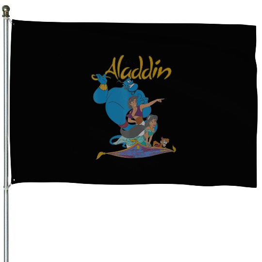 Disney Aladdin Vintagess Group Shot Logo Tank Top House Flags