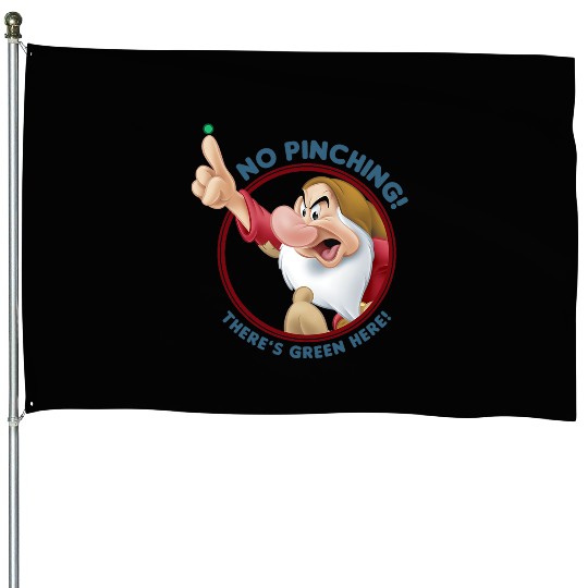 Disney Snow White St. Patrick's Day Grumpy No Pinching! House Flags
