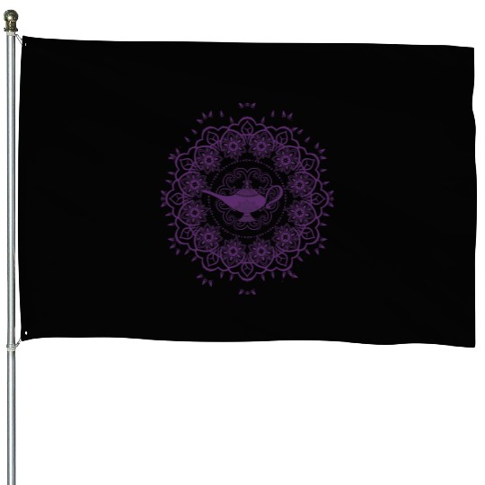 disney aladdin genies lamp purple mandala House Flags