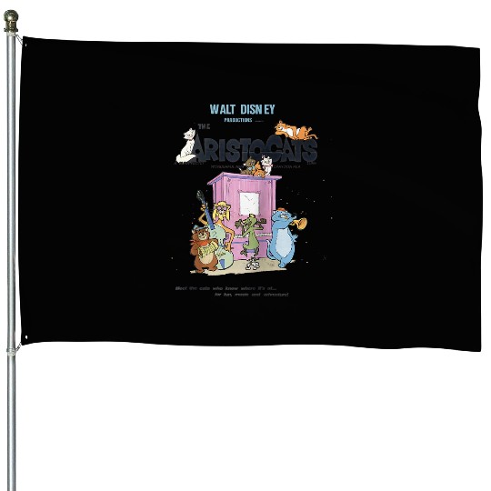 Disney The Aristocats Cats Playing Piano Raglan Baseball Tee House Flags