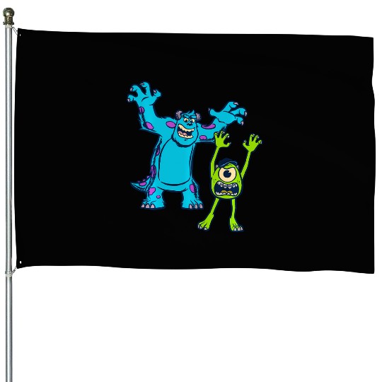 Disney Pixar Monsters University Sulley And Mike House Flags