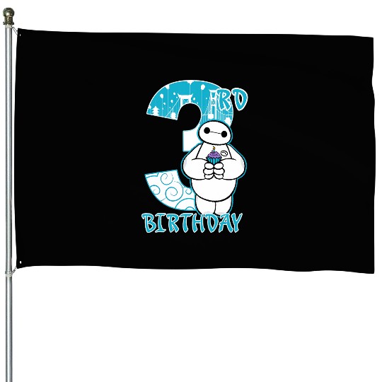 Disney Big Hero 6 Baymax 3rd Birthday Cupcake Portrait House Flags