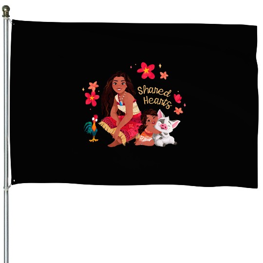 Disney Moana 2 Moana Simea Pua Heihei Shared Hearts House Flags