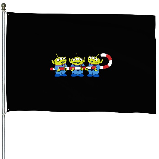Disneys Pixars toy story aliens candy cane christmas House Flags