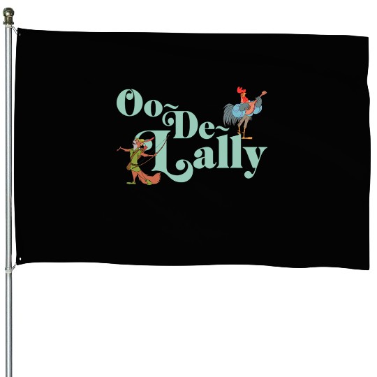 Disney Robin Hood Oo-De-Lally Iconic Quote Chest Text Logo House Flags