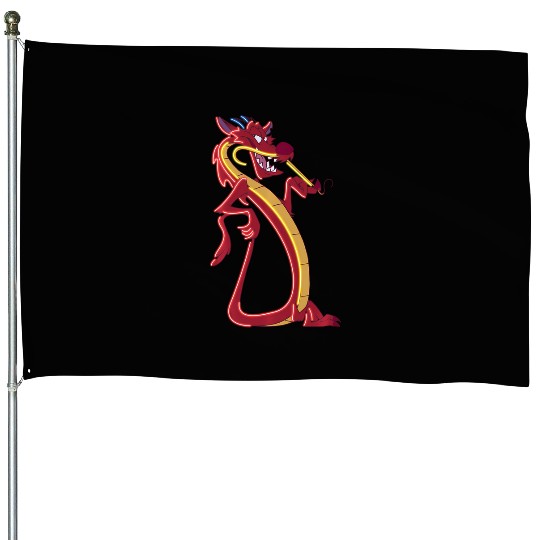 Disney Mulan Mushu Neon Accent Portrait House Flags