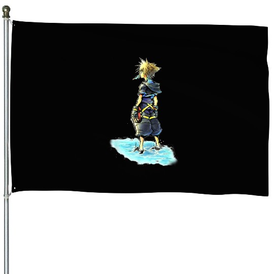 Disney Kingdom Hearts Sora Sea Salt Ice Cream Sketch House Flags