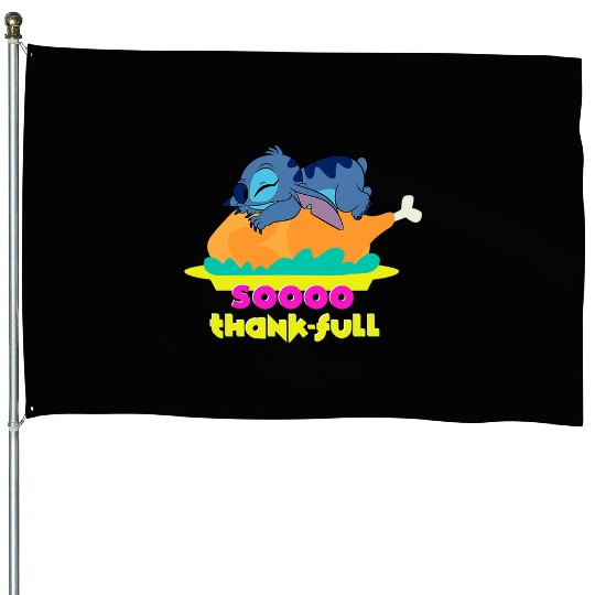 Disney Lilo & Stitch Thanksgiving Soooo Thankful Turkey Nap House Flags
