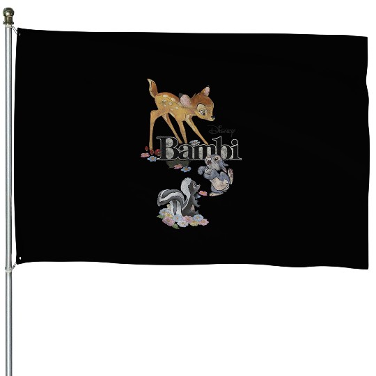 Disney Bambi Group Shot Title Logo House Flags
