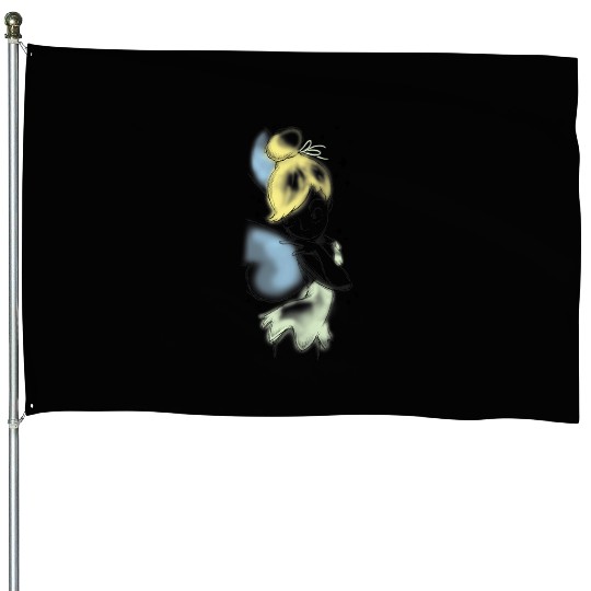 Disney Peter Pan Tinkerbell Airbrush Style Sketch House Flags