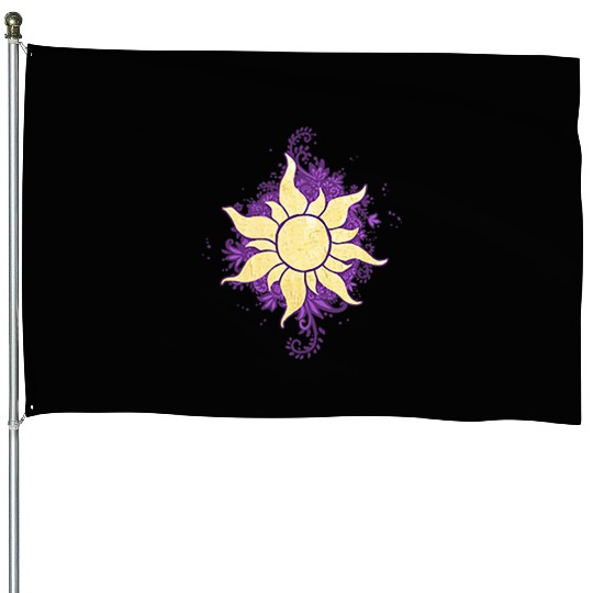 Disneys tangled gold sun doodle pendant graphic House Flags