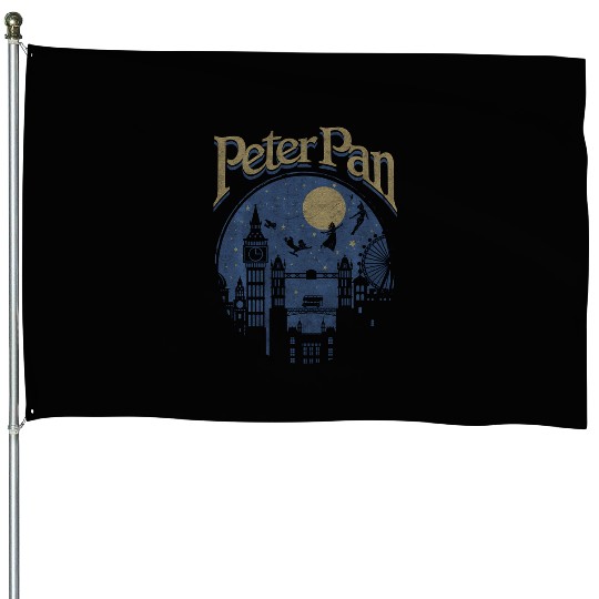Disney Peter Pan Group Shot London Night Silhouette House Flags