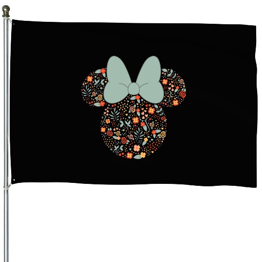 Disney Minnie Mouse Spring Head Icon with Bow Springtime House Flags